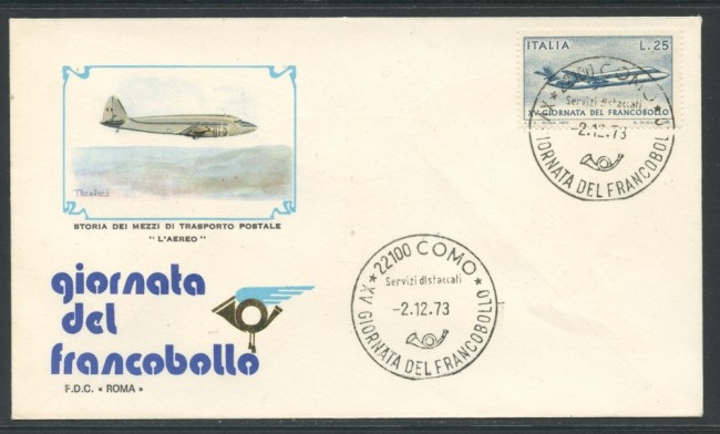 1973 - REPUBBLICA - GIORNATA DEL FRANCOBOLLO - BUSTA FDC ROMA - LOTTO/27541