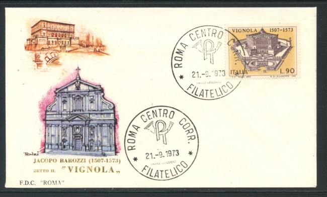 1973 - REPUBBLICA - JACOPO BAROZZI IL VIGNOLA - BUSTA FDC ROMA - LOTTO/27557