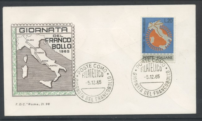 1965 - REPUBBLICA - GIORNATA DEL FRANCOBOLLO - BUSTA FDC - LOTTO/28605