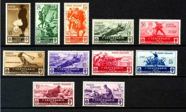 1934 - LOTTO/37971 - REGNO - MEDAGLIE AL VALOR MILITARE  11v. - NUOVI/TL