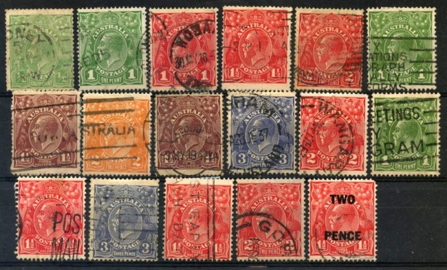 1914/36 - AUSTRALIA - EFFIGIE DI RE GIORGIO V° 17v. - USATI - LOTTO/27038