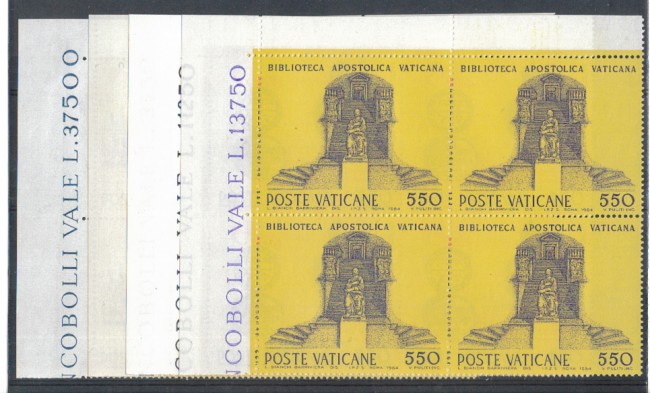 1984 - LOTTO/5803Q - VATICANO - ISTITUZIONI VATICANE 4v. QUARTINE NUOVI