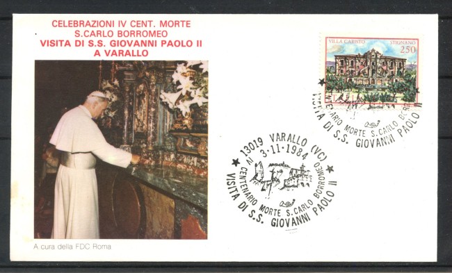 1984 - REPUBBLICA - LOTTO/42818 - VISITA DI S.S.PAPA GIOVANNI PAOLO 2° A  VARALLO