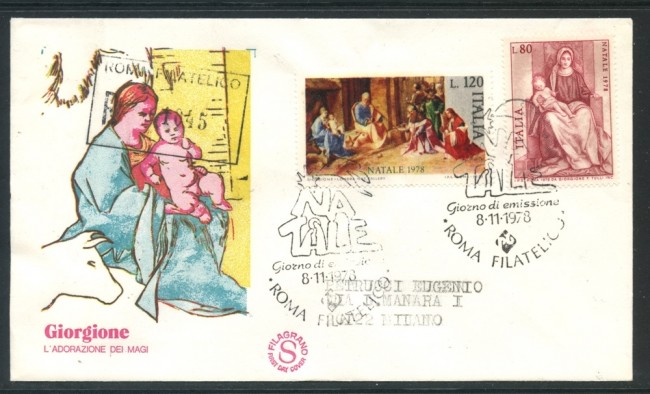 1978 - REPUBBLICA - NATALE - BUSTA FDC FILAGRANO VIAGGIATA - LOTTO/27286