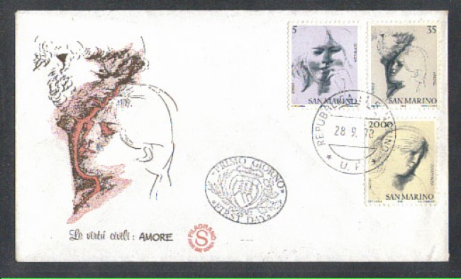1978 - LOTTO/7988Z - SAN MARINO - VIRTU' CIVILI - FDC