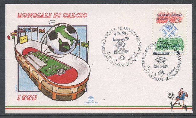 1989 - REPUBBLICA - LOTTO/39128 - CALCIO ITALIA 90 - BUSTA FDC