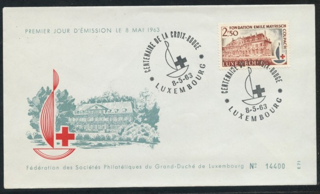 1963 - LUSSEMBURGO - CENTENARIO CROCE ROSSA - BUSTA FDC - LOTTO/25109