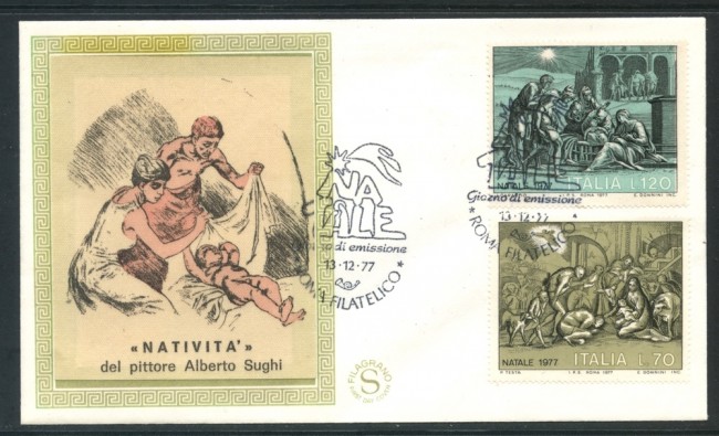 1977 - REPUBBLICA - NATALE - BUSTA FDC FILAGRANO - LOTTO/27320