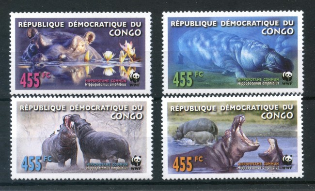 2006 - CONGO REPUBBLICA - WWF IPPOPOTAMI 4v. - NUOVI - LOTTO/29550
