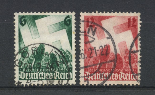 1936 - LOTTO/16213 - GERMANIA - CONGRESSO NAZIONAL-SOCIALISTA 2v. - USATI