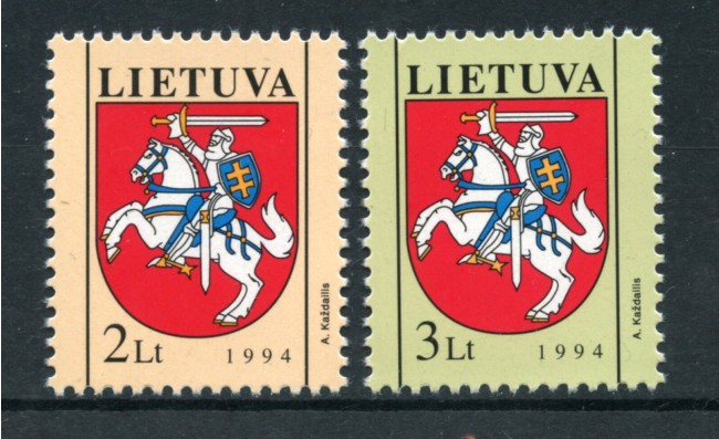 1994 - LITUANIA - LOTTO/20234 - POSTA ORDINARIA STEMMA 2v. - NUOVI