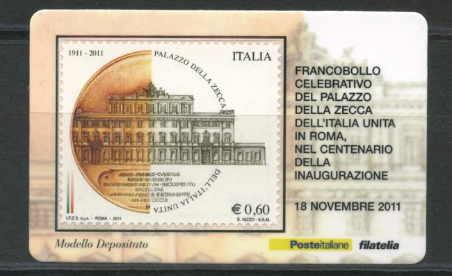 2011 - LOTTO/22773 - REPUBBLICA - PALAZZO ZECCA - TESSERA FILATELICA