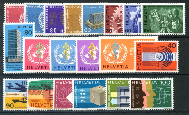 1973/1976 - LOTTO/23643 - SVIZZERA - SERVIZIO 20v. - NUOVI