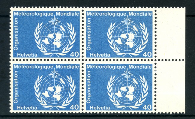 1973 - LOTTO/23976 - SVIZZERA - SERVIZIO - 40c. METEREOLOGIA - QUARTINA NUOVI