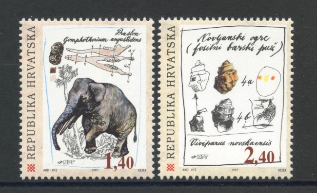 1997 - CROAZIA - RITROVAMENTI PALEONTOLOGICI 2v. - NUOVI - LOTTO/32829