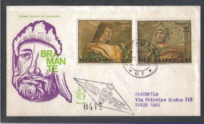 1969 - LOTTO/7917Z - SAN MARINO - BRAMANTE - FDC