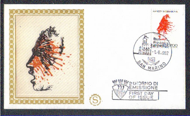 1982 - LOTTO/8030ZA - SAN MARINO - AMNESTY INTERNATIONAL - FDC