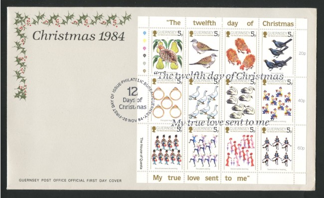 1984 - GUERNSEY - LOTTO/41499 - NATALE  FOGLIETTO - BUSTA FDC