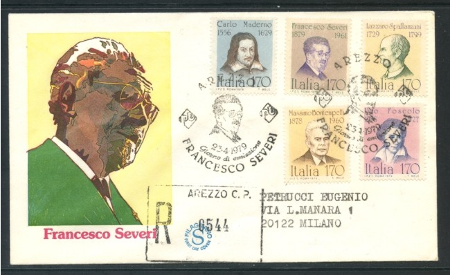 1979 - REPUBBLICA - UOMINI ILLUSTRI -  BUSTA FDC FILAGRANO  VIAGGIATA - LOTTO/27362