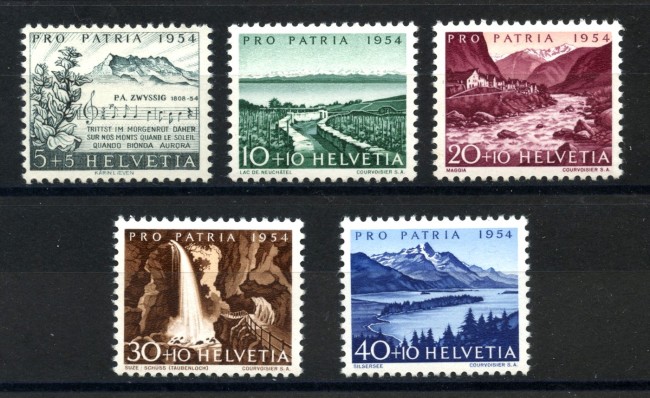 1954 - LOTTO/39418 - SVIZZERA - PRO PATRIA 5v. - NUOVI
