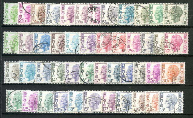 1970/80 - LOTTO/24523 - BELGIO - RE BALDOVINO I° LOTTODI 69 FRANCOBOLLI - USATI