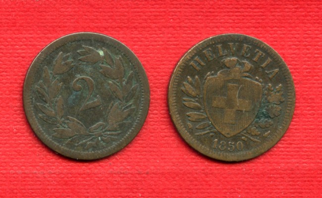 1850 - LOTTO/M22479 - SVIZZERA - 2 RAPPEN