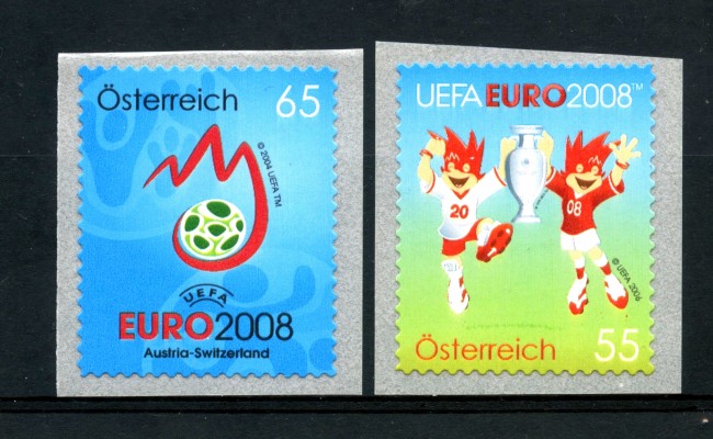 2008 - AUSTRIA - EUROPEI DI CALCIO 2v. - NUOVI AUTOADESIVI - LOTTO/33410