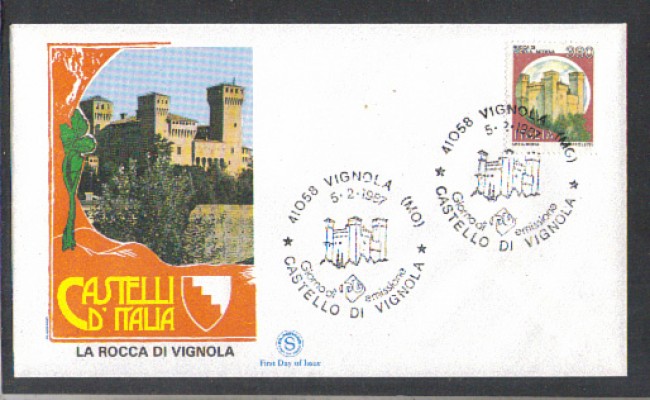 1987 - LOTTO/6868ZA - REPUBBLICA - CASTELLO DI VIGNOLA - FDC