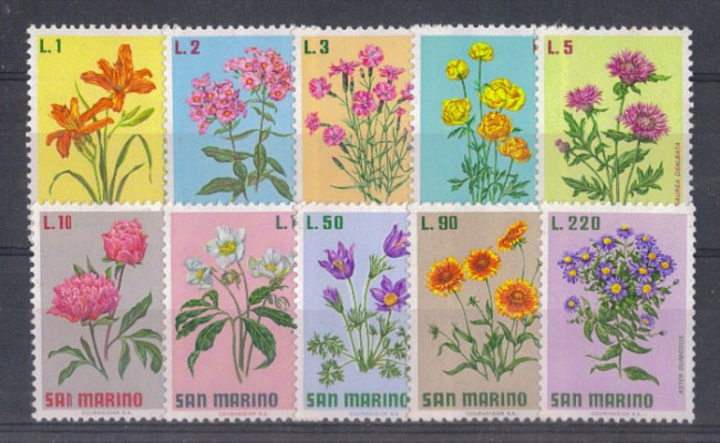 1971 - LOTTO/7932 - SAN MARINO - FIORI 10v. - NUOVI