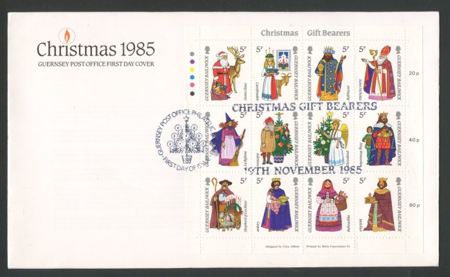 1985 - GUERNSEY - LOTTO/41500  - NATALE FOGLIETTO - BUSTA FDC