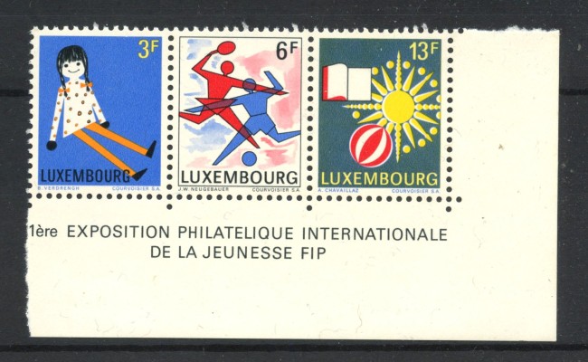 1969 - LUSSEMBURGO - LOTTO/47932 - ESPOSIZIONE FILATELICA GIOVENTU' - 3v. DA FOGLIETTO NUOVI