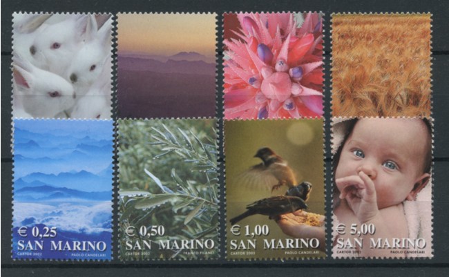 2002 - LOTTO/13270 - SAN MARINO - I COLORI DELLA VITA 8v. - NUOVI