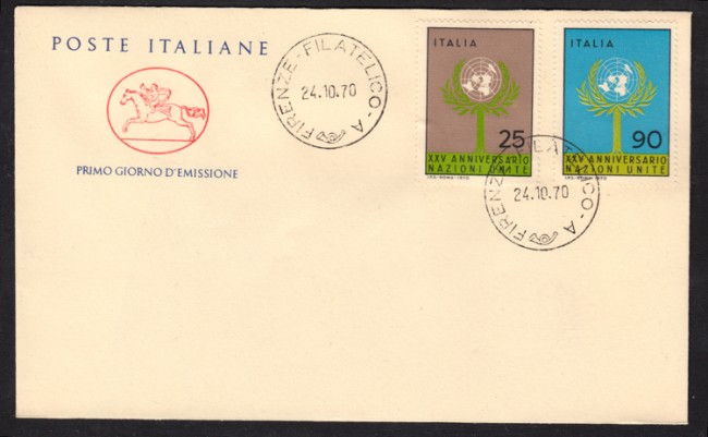 1970 - LOTTO/15366 - REPUBBLICA - ANNIVERSARIO ONU - BUSTA FDC