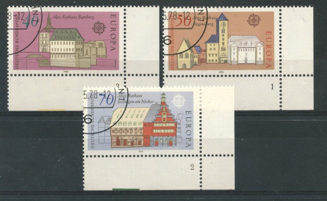 1978 - LOTTO/19002U - GERMANIA - EUROPA MONUMENTI 3v. USATI