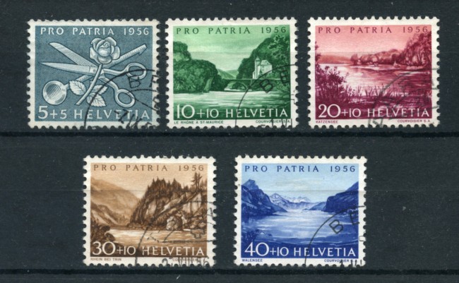 1956 - LOTTO/22319 - SVIZZERA - PRO PATRIA 5v. - USATI