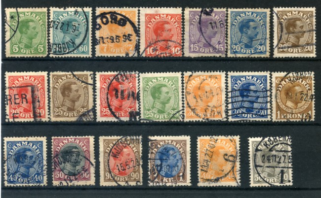 1913/1928 - LOTTO/24099 - DANIMARCA - RE CRISTIANO X°  20v. - USATI