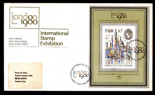 1980 - LOTTO/GBRBF3FDC - GRAN BRETAGNA - LONDON 80  FOGLIETTO - BUSTA FDC