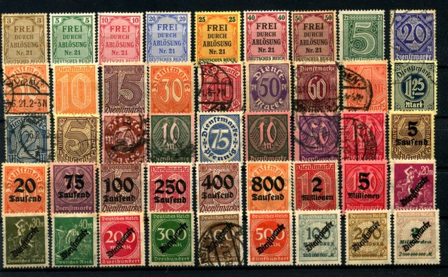 GERMANIA REICH - LOTTO/47456 - FRANCOBOLLI DI SERVIZIO INSIEME DI 50 FRANCOBOLLI DIFFERENTI