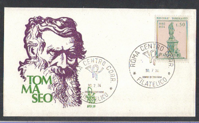 1974 - LOTTO/6606ZA - REPUBBLICA - NICCOLO' TOMMASEO - FDC