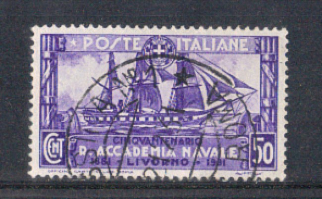 1931 - LOTTO/REG301U - REGNO - 50c. ACCADEMIA NAVALE - USATO