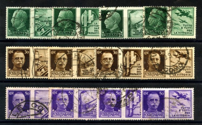 1942 - REGNO - LOTTO/48334 - PROPAGANDA DI GUERRA  12v. USATI