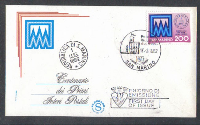 1982 - LOTTO/8023ZA - SAN MARINO - INTERI POSTALI - FDC