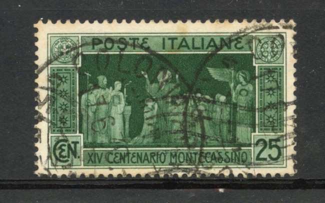 1929 - REGNO - 25 Cent. ABBAZIA DI MONTECASSINO - USATO - LOTTO/31708