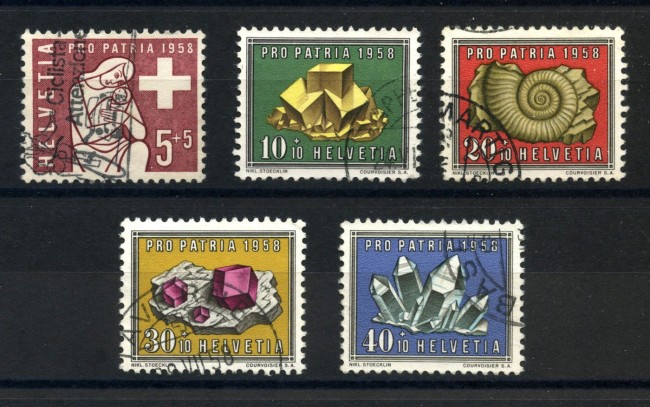 1958 - LOTTO/39428 - SVIZZERA - PRO PATRIA 5v. - USATI