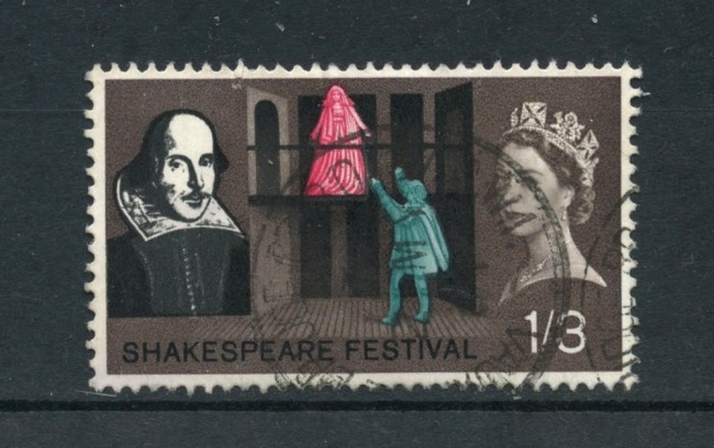 1964 - GRAN BRETAGNA - 1/3 SHAKESPEARE - USATO - LOTTO/26308
