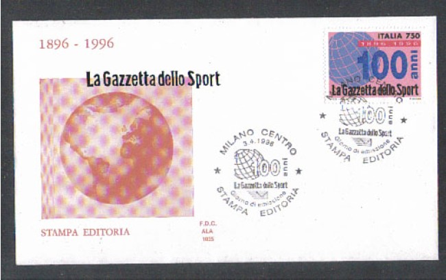 1996 - LOTTO/7097Z - REPUBBLICA - GAZZETTA DELLO SPORT - FDC