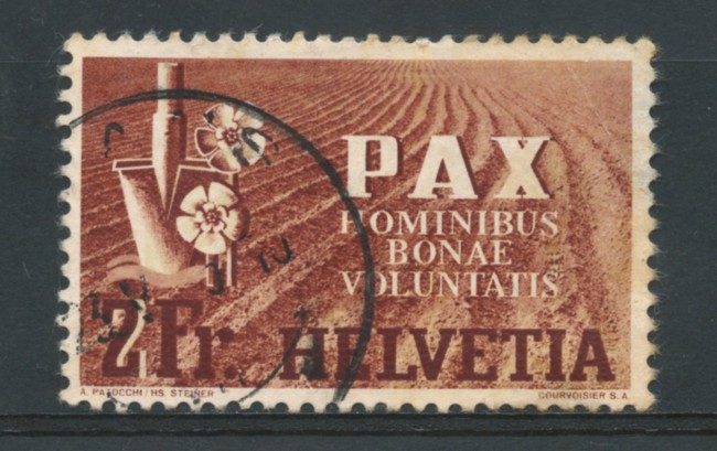 1945 - LOTTO/16295 - SVIZZERA - 2 FRANCHI  PAX - USATO