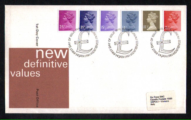 1981 - LOTTO/GBR971FDC - GRAN BRETAGNA - ELISABETTA EFFIGIE 6v. - BUSTA FDC