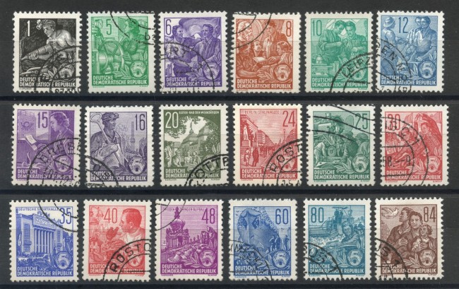 1953 - GERMANIA DDR - NUOVO PIANO QUINQUENNALE 18v. - USATI - LOTTO/36097