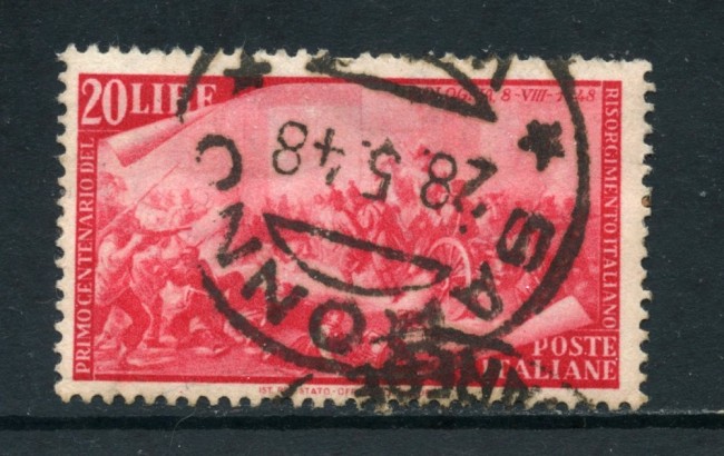 1948 - ITALIA REPUBBLICA - 20 LIRE CENTENARIO RISORGIMENTO - USATO - LOTTO/25238D